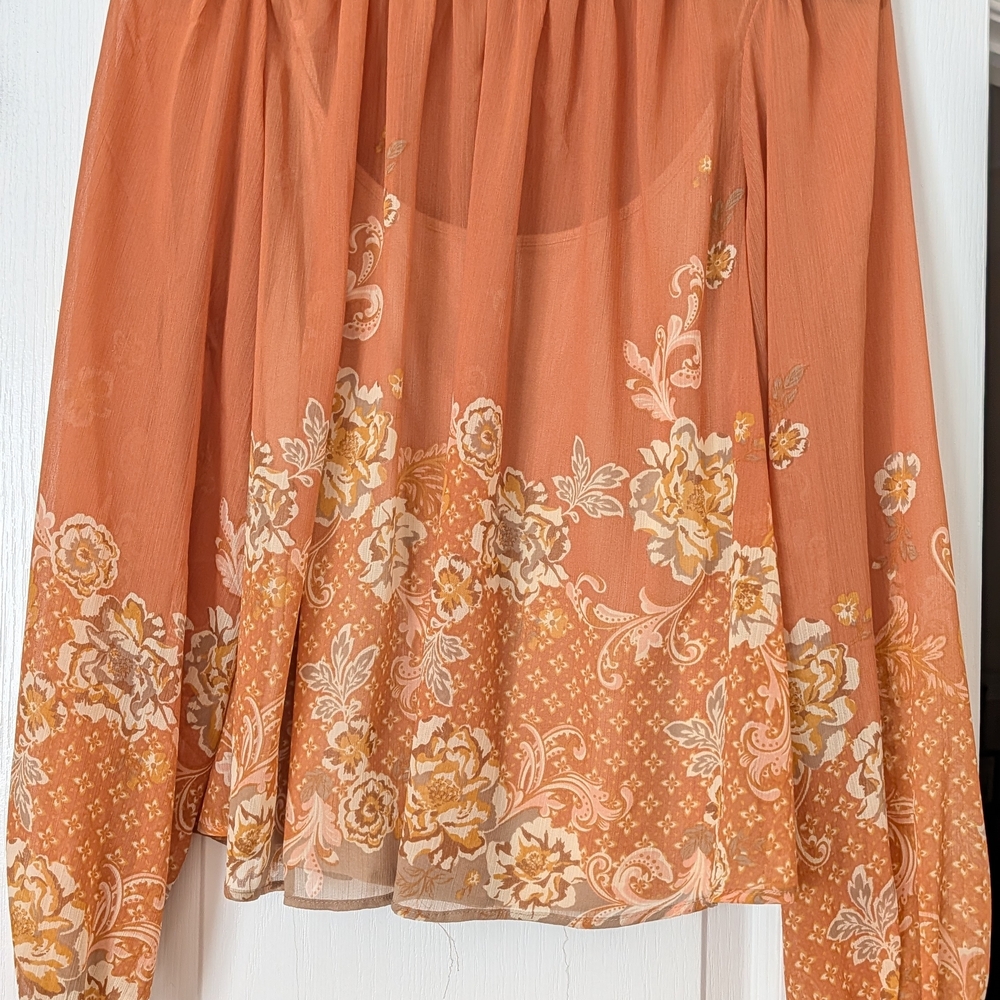 Rachel Zoe Orange Floral Blouse